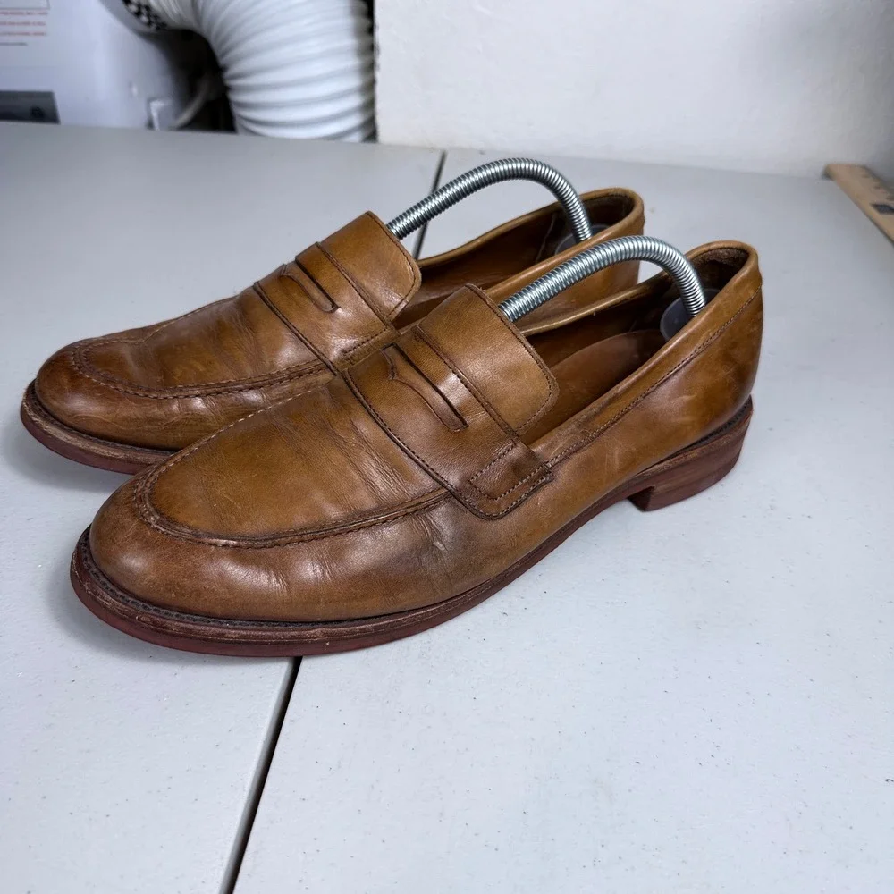 Allen Edmonds Archer Penny Loafer Mens 11.5 D Tan Leather Dainite Sole 1446